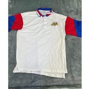 Men's BCAPL 2013 Pool Championship Polo Shirt 2XL White Red Blue - Excellent